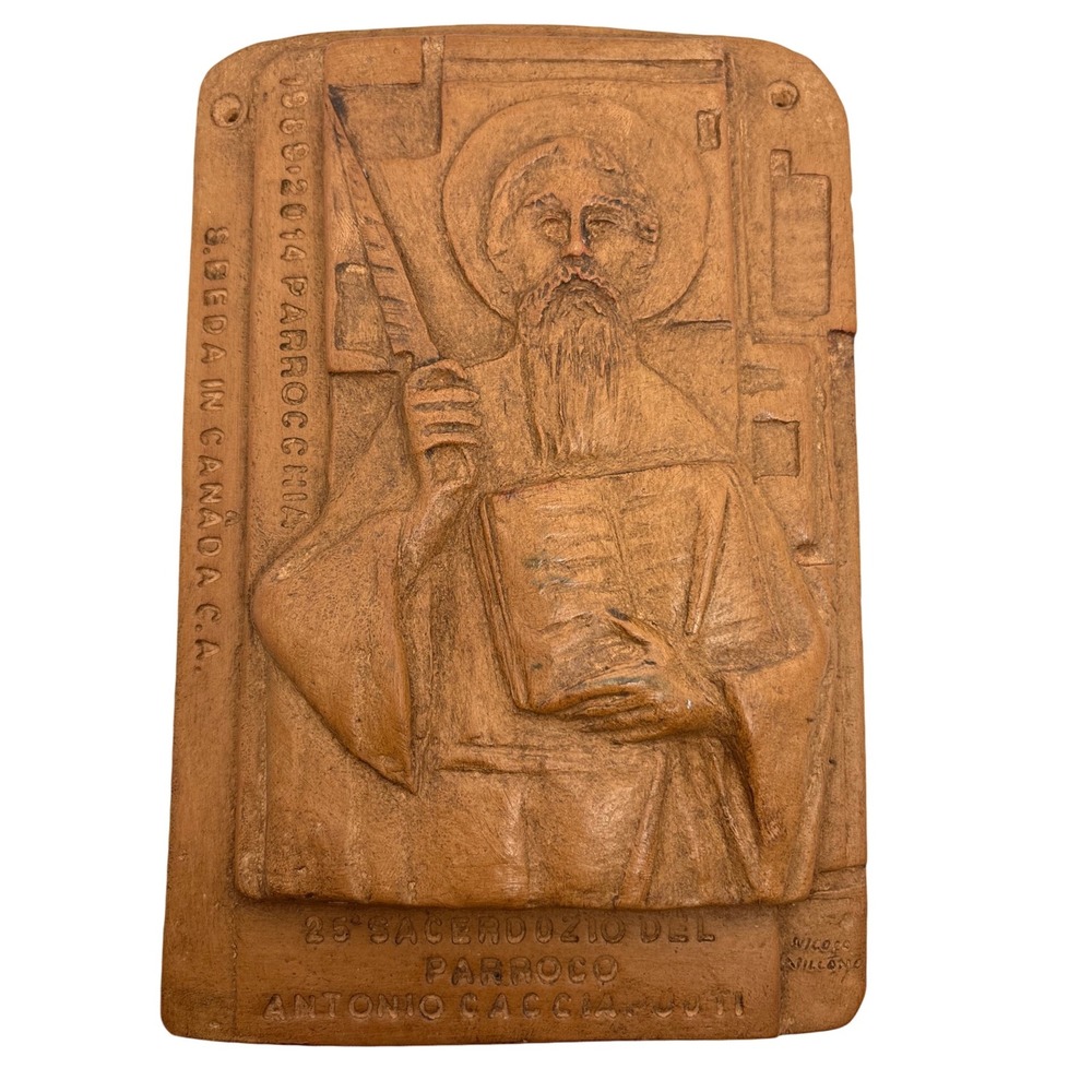 Religious Relief Plaque Wall Hanging Saint Antonio Cacciajutti Nicola‎ Villano